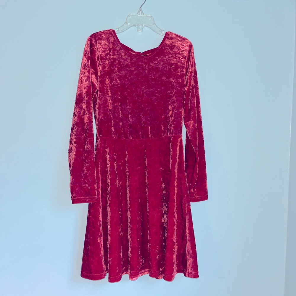 Velour Dress Raspberry Color Size 7/8